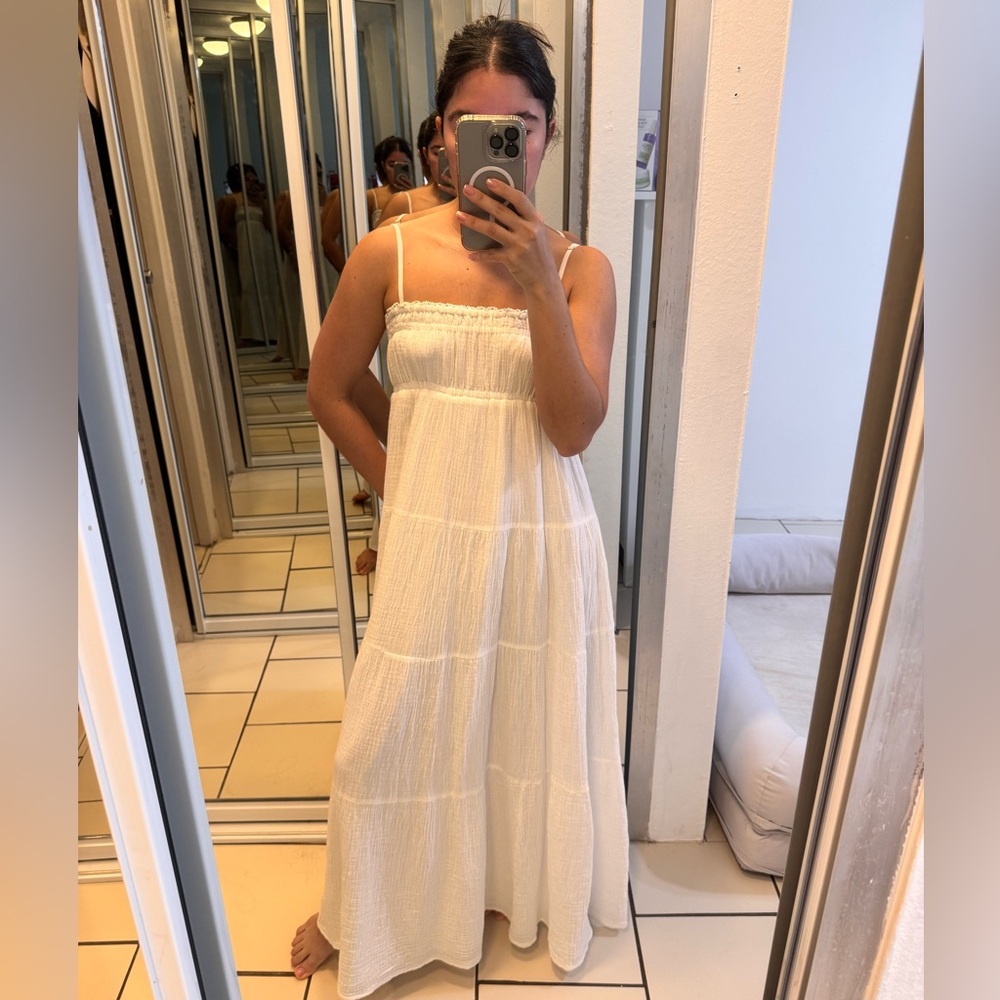 Zara white/cream Midi Dress Size XS NWT